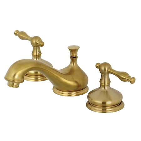 Kingston Brass KS1167NL 8" Widespread Bathroom Faucet, Brushed Brass KS1167NL